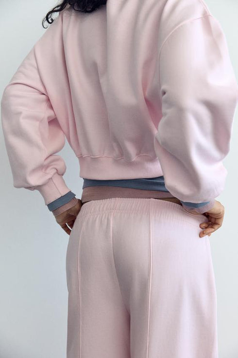 ZARA CARROT FIT PLUSH FLEECE TROUSERS